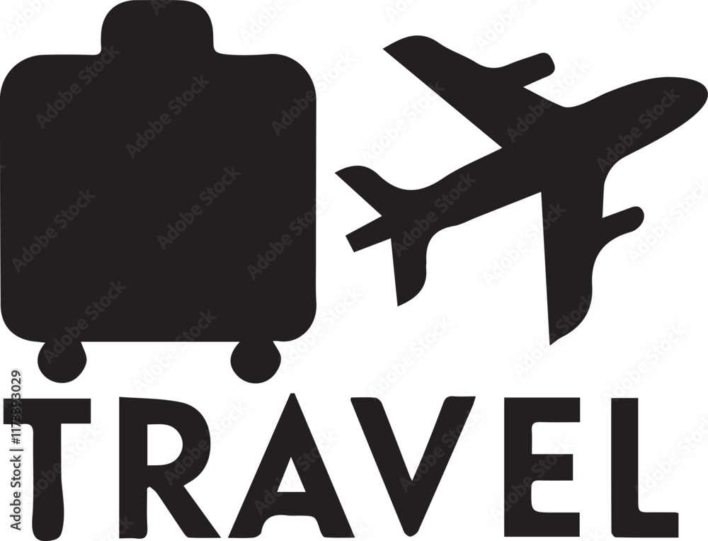 Travel and tour silhouette icon and logo vector art and illustration symbol design. Travel and tour silhouette icon and logo vector art and illustration symbol design.