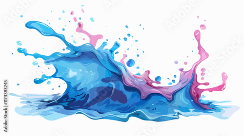 Vibrant Water Splash Vector Illustration for Graphics, Design Projects