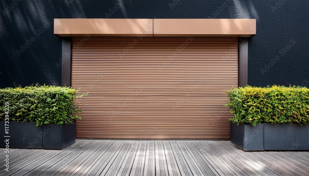 Obraz premium wooden door with green grass