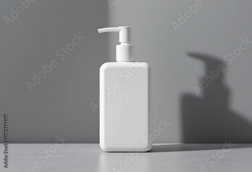 White minimalist pump bottle mock up
