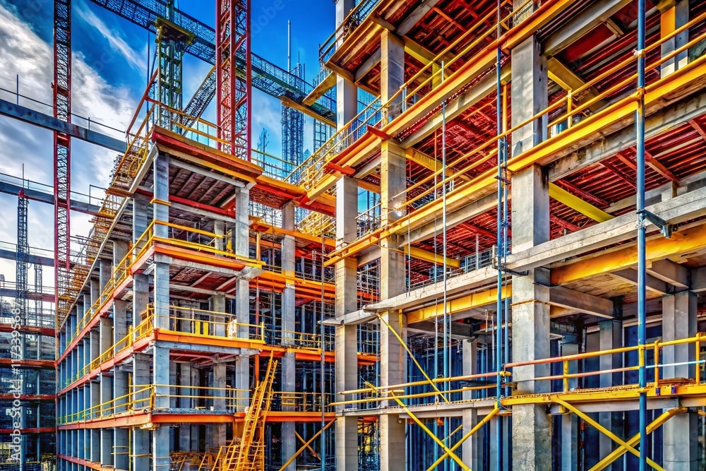 Minimalist Construction Site: Modern Building Under Construction Minimalist Construction Site: Modern Building Under Construction
