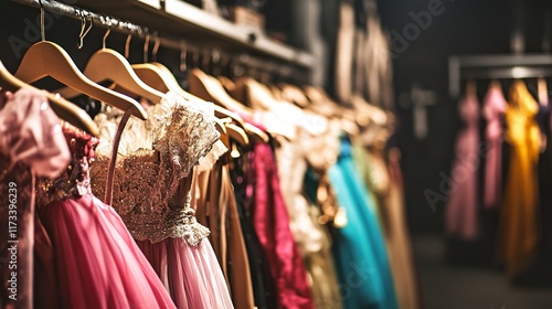 Backstage dressing room filled with colorful costumes and props, symbolizing creativity, preparation, and the magic of transformation in performing arts.