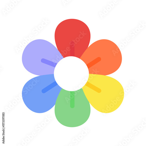 Rainbow flower. Lgbt, diversity, pride month concepts. Flat decorative vector design isolated illustration.