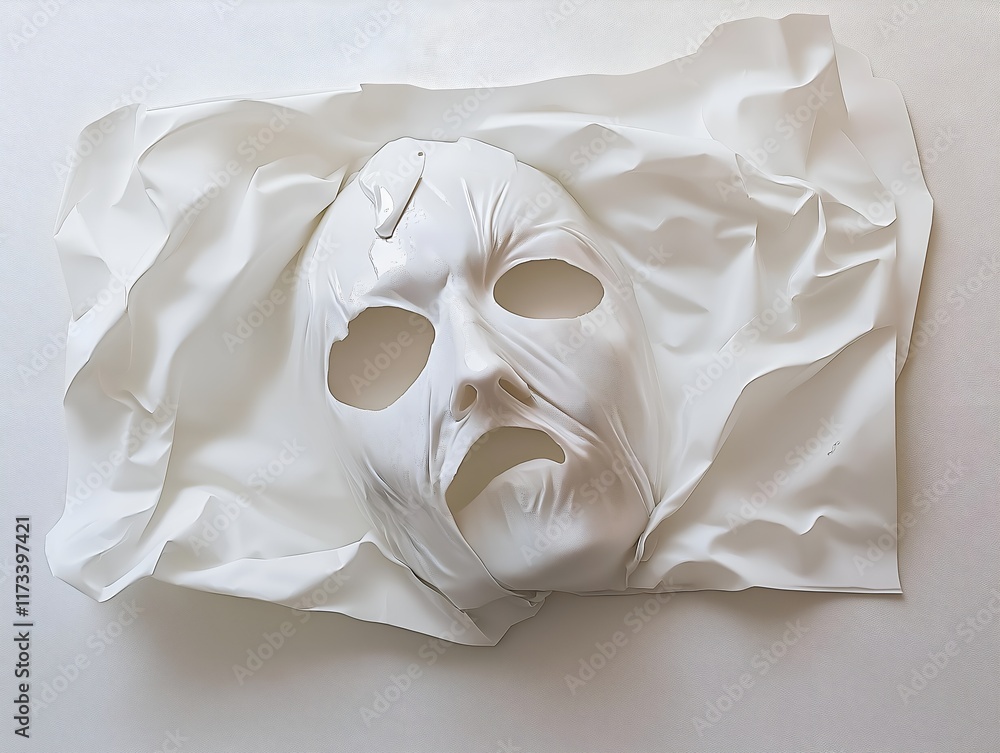 Naklejka premium skincare sheet mask facial treatment beauty product white background