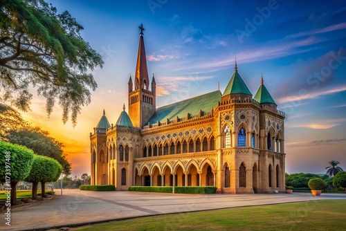 Minimalist Frere Hall Karachi: Dawn's Embrace, Architectural Elegance