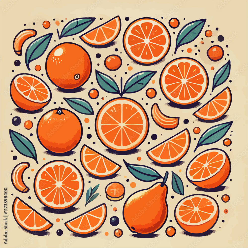 seamless background with oranges