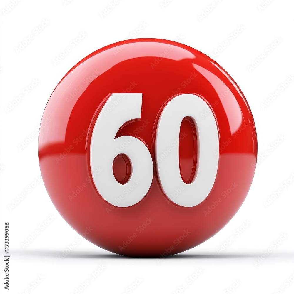 3D render of a sixty-day icon, representing a two-month period, a white background 3D render of a sixty-day icon, representing a two-month period, a white background