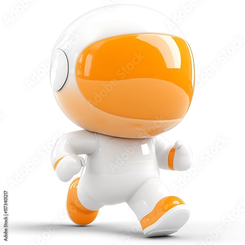 Obraz na płótnie Adorable Astronaut Character Running Joyfully w salonie