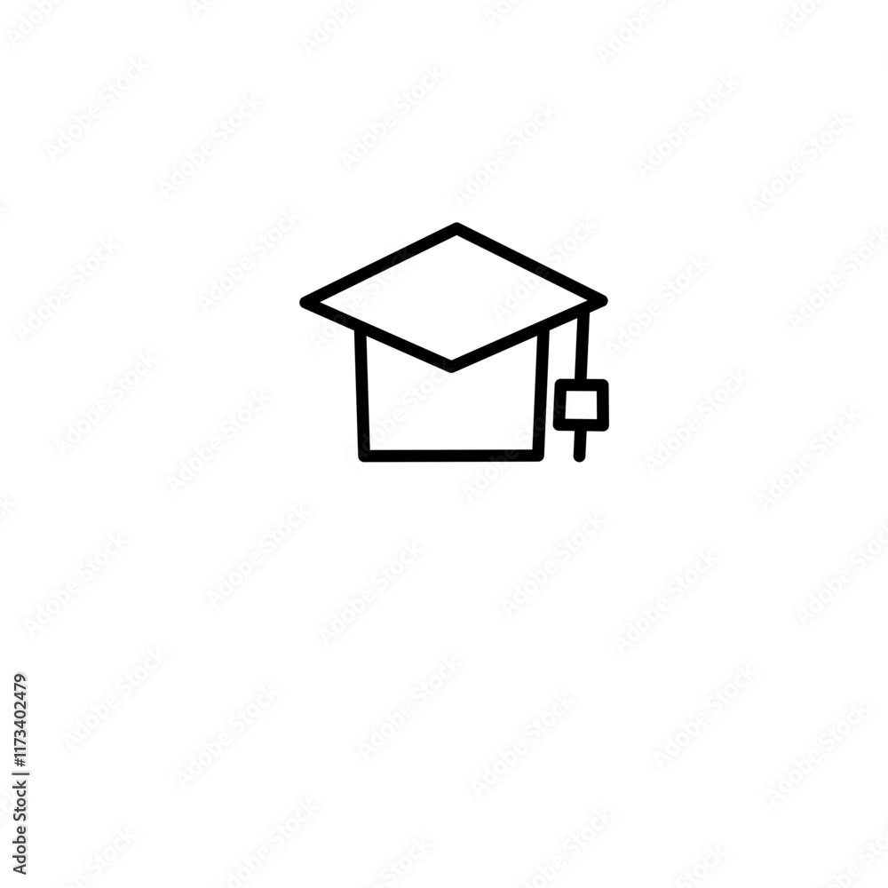 Graduation Hat Line Icon Graduation Hat Line Icon
