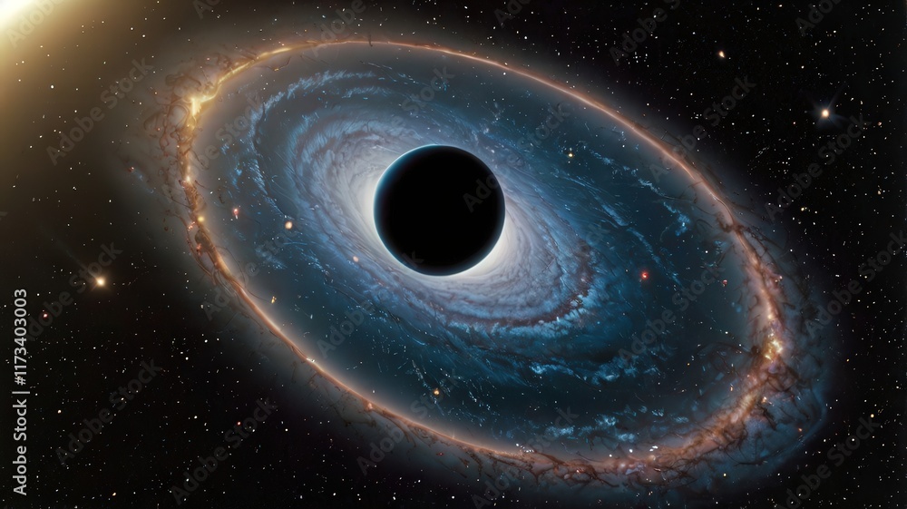 Naklejka premium gargantua, space, star, light, galaxy, astronomy, spiral, planet, universe, blue, swirl, night, sky, illustration, wallpaper, cosmos, nebula, design, vortex, art, black, glow, tunnel, fantasy, energy,