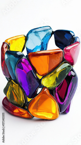 colorful gemstone bracelet featuring chunky stones in various shapes and hues, perfect for adding vibrant touch to any outfit