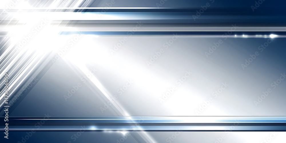 Fototapeta premium Abstract blue light beams, design background.