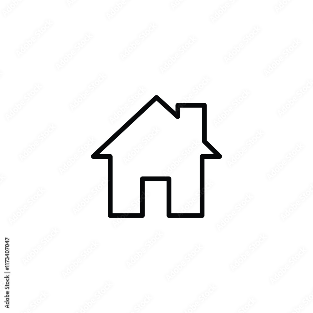Home icon vector line art illustration. Home icon vector line art illustration.