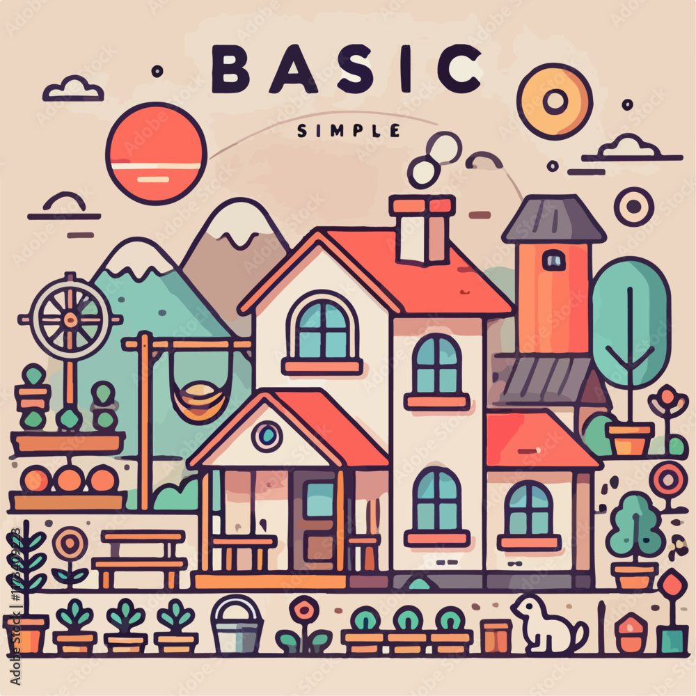 Naklejka premium pattern with houses
