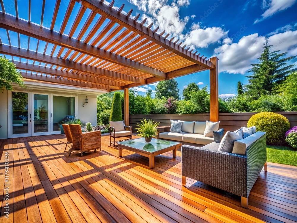 Modern Deck Renovation: Fresh Stain & Pergola Shade Modern Deck Renovation: Fresh Stain & Pergola Shade