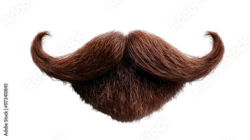 Stylish brown mustache for grooming enthusiasts transparent background photo