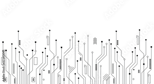 Circuit technology background with hi-tech digital data connection system and computer electronic design