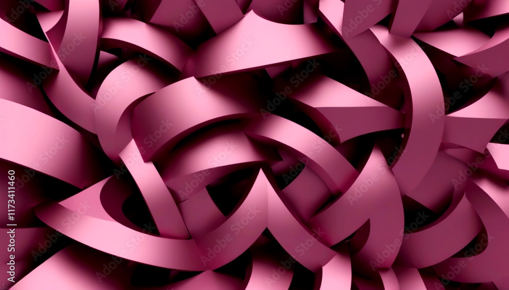Intricate pink ribbon patterns create a mesmerizing visual tapestry Intricate pink ribbon patterns create a mesmerizing visual tapestry