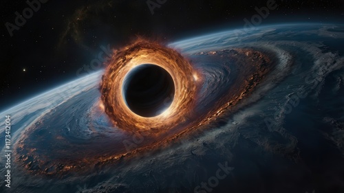 Wallpaper Mural gargantua, space, star, light, galaxy, astronomy, spiral, planet, universe, blue, swirl, night, sky, illustration, wallpaper, cosmos, nebula, design, vortex, art, black, glow, tunnel, fantasy, energy, Torontodigital.ca