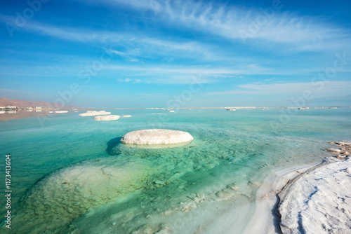 View of Dead Sea in the morning. Southen Israel.