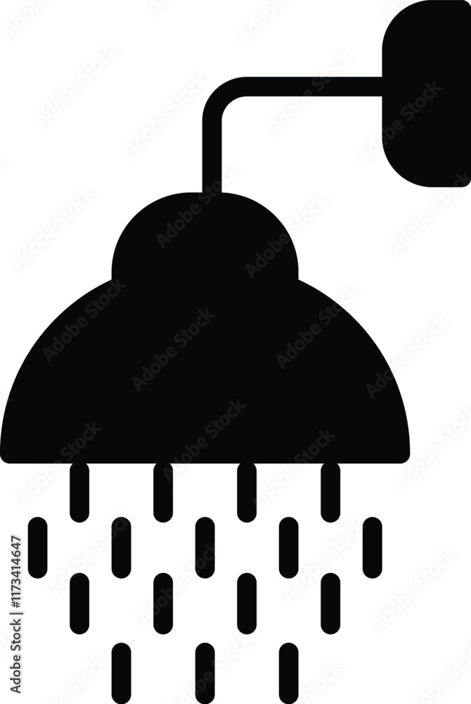 Shower head logo design. Shower faucet and water drop vector design. Flowing water of shower logotype Shower head logo design. Shower faucet and water drop vector design. Flowing water of shower logotype