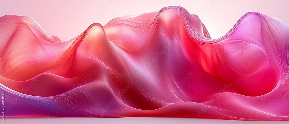 Obraz premium Abstract pink and red flowing waves.