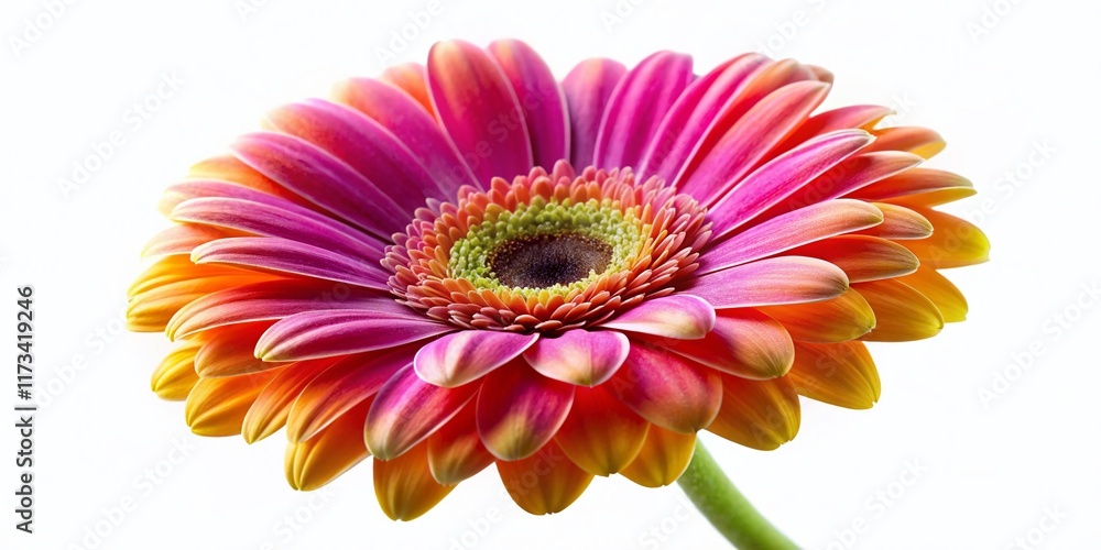 Obraz premium Multicolored Gerbera Daisy, Miniature Tilt-Shift, Isolated Flower, Vibrant Bloom, Close-up