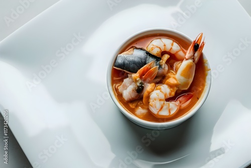 Seafood Newburg Plated in a Small Ramekin photo