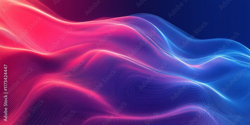 Fototapeta premium Stunning Abstract Background for Big Data Visualization with Flowing Waves of Color and Light Effects