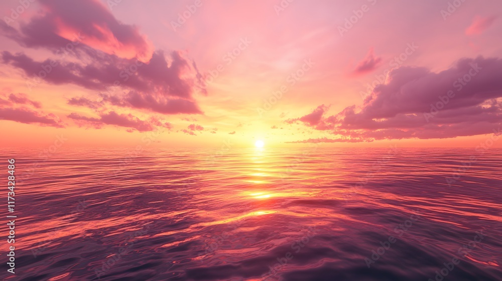 Obraz premium Romantic Sunset Over a Calm Ocean