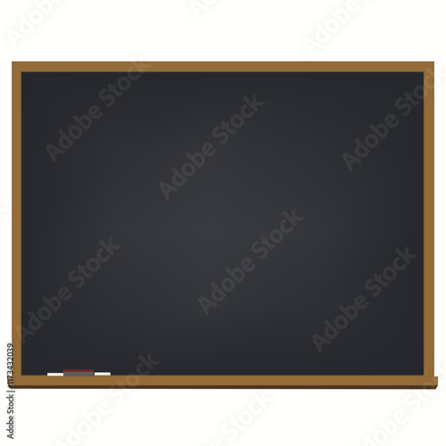 School chalkboard blackboard with chalk and wooden frame. Vector