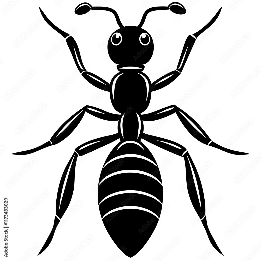 Cute Silhouette of a Ant line art vector cartoon illustration Cute Silhouette of a Ant line art vector cartoon illustration