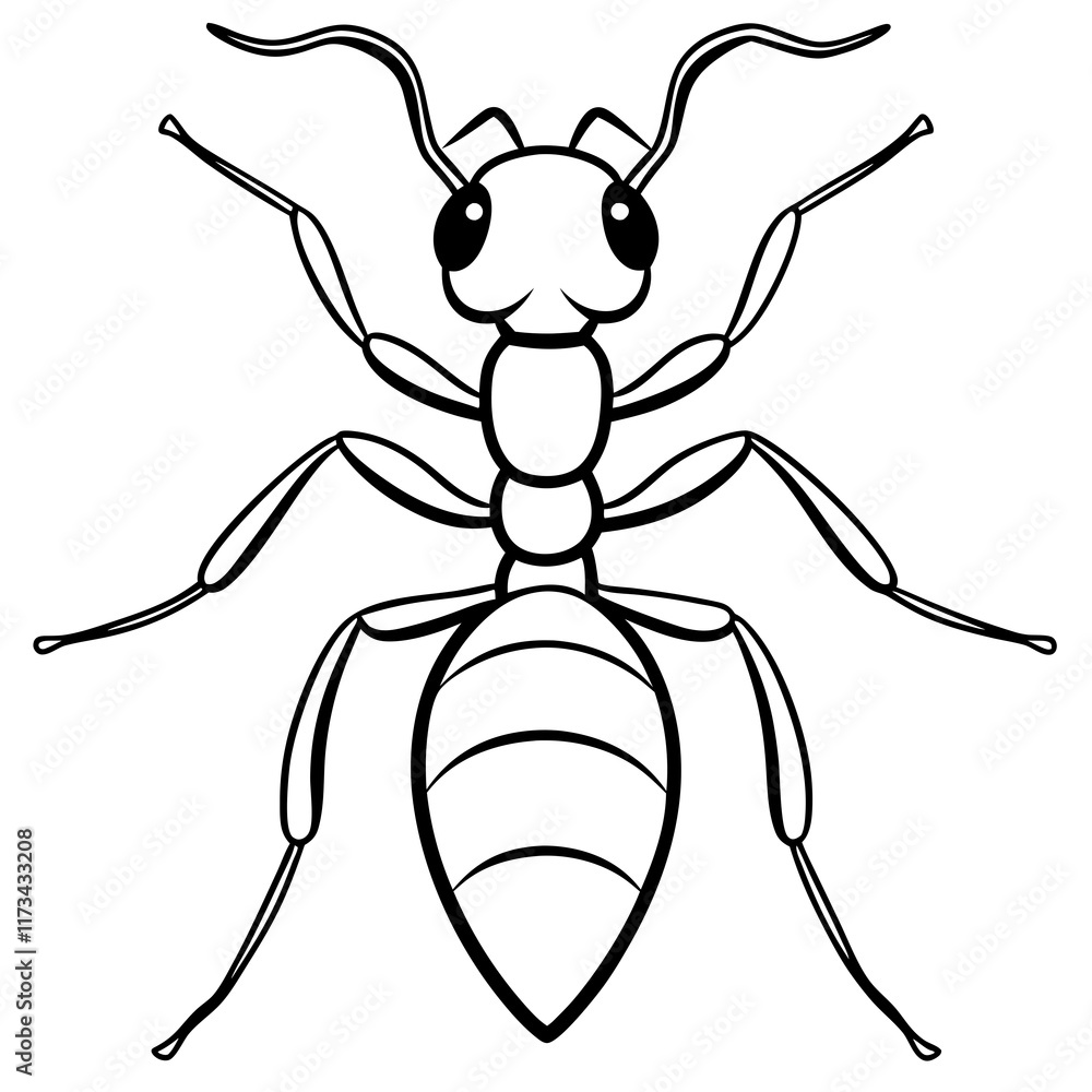 Cute Silhouette of a Ant line art vector cartoon illustration Cute Silhouette of a Ant line art vector cartoon illustration