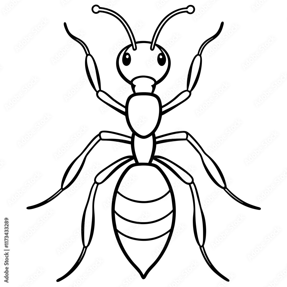Cute Silhouette of a Ant line art vector cartoon illustration Cute Silhouette of a Ant line art vector cartoon illustration