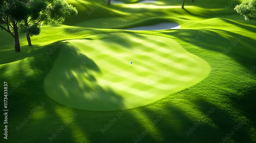 Serene Golf Course Putting Green Landscape