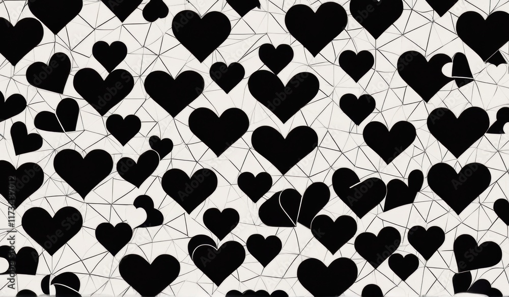 Fototapeta premium A mesmerizing pattern of hearts arranged in a dynamic