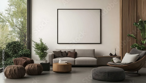 Modern Living Room Interior Design Cozy Home Decor with LED Lighting