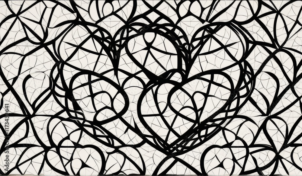 A mesmerizing pattern of hearts arranged in a dynamic A mesmerizing pattern of hearts arranged in a dynamic