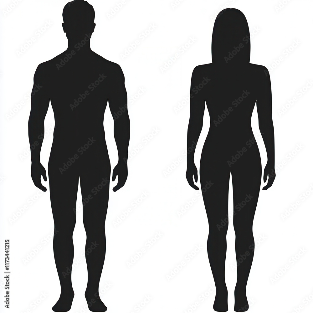 Male and Female Frontal 2D Figures for Illustration Male and Female Frontal 2D Figures for Illustration