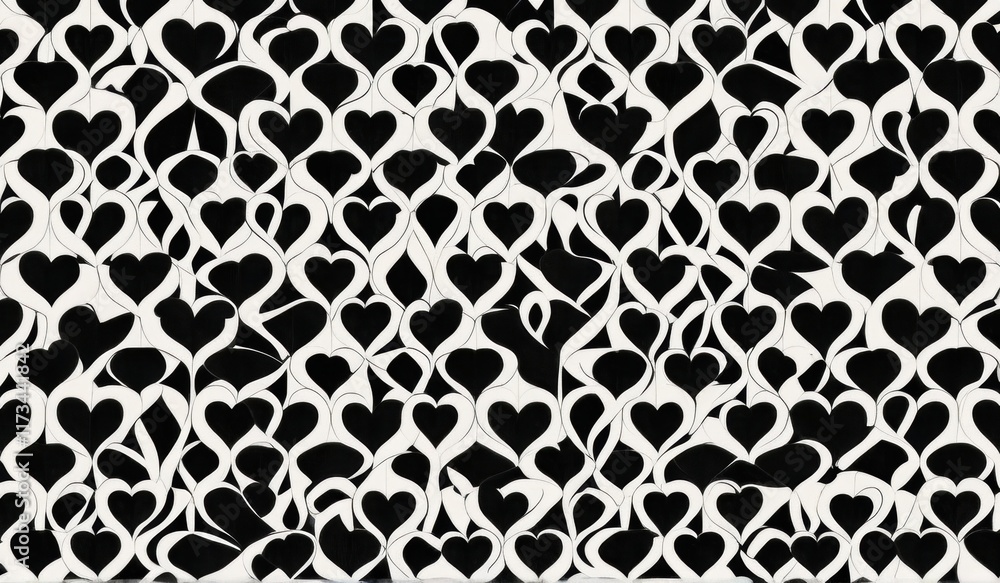 A mesmerizing pattern of hearts arranged in a dynamic A mesmerizing pattern of hearts arranged in a dynamic