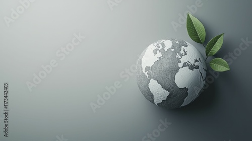 Circular economy principles promoting resource efficiency, neutral gray background reinforcing necessity of sustainable choices