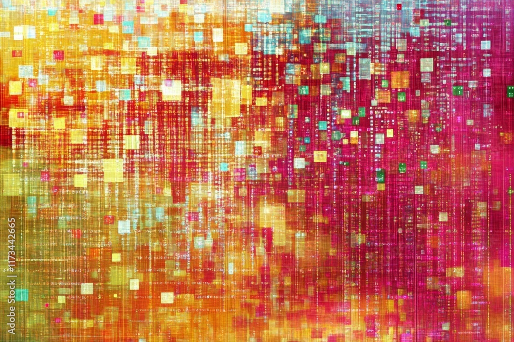 Abstract Digital Background with Colorful Squares and Data Visualization Concepts for Modern Communication Abstract Digital Background with Colorful Squares and Data Visualization Concepts for Modern Communication