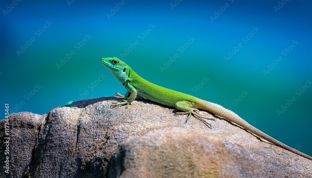 green lizard on a branch green lizard on a branch