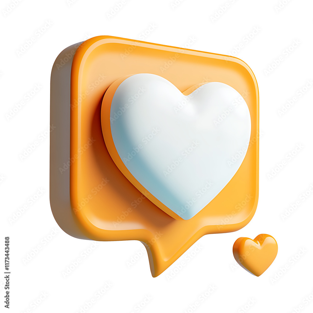 3D Social Media Heart Icon on transparent Background. Heart png, social icon png, 3d icon of love speech bubble. 3D Social Media Heart Icon on transparent Background. Heart png, social icon png, 3d icon of love speech bubble.