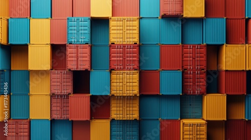 Colorful shipping container wall pattern photo