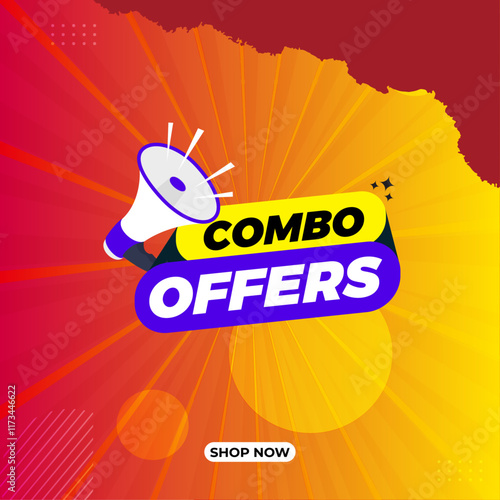 Combo Offer Social Media post with podium, Combo offer banner,
Special Offer and Promotional Post social media, Red color template, Empty podium with combo offer.