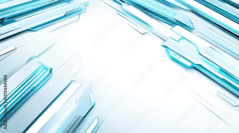 Abstract futuristic blue glass cubes background, 3d rendered geometric pattern with light reflections Abstract futuristic blue glass cubes background, 3d rendered geometric pattern with light reflections