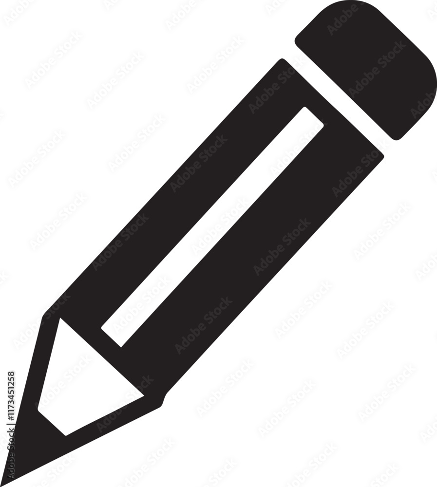 Pencil silhouette vector. Set of vector black outline pencil icon. Pencil vector illustration isolated on a white background Pencil silhouette vector. Set of vector black outline pencil icon. Pencil vector illustration isolated on a white background