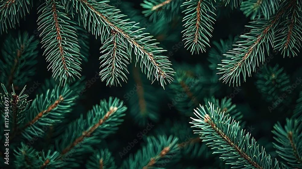 Dark green spruce branches fill frame, textured background. Dark green spruce branches fill frame, textured background.