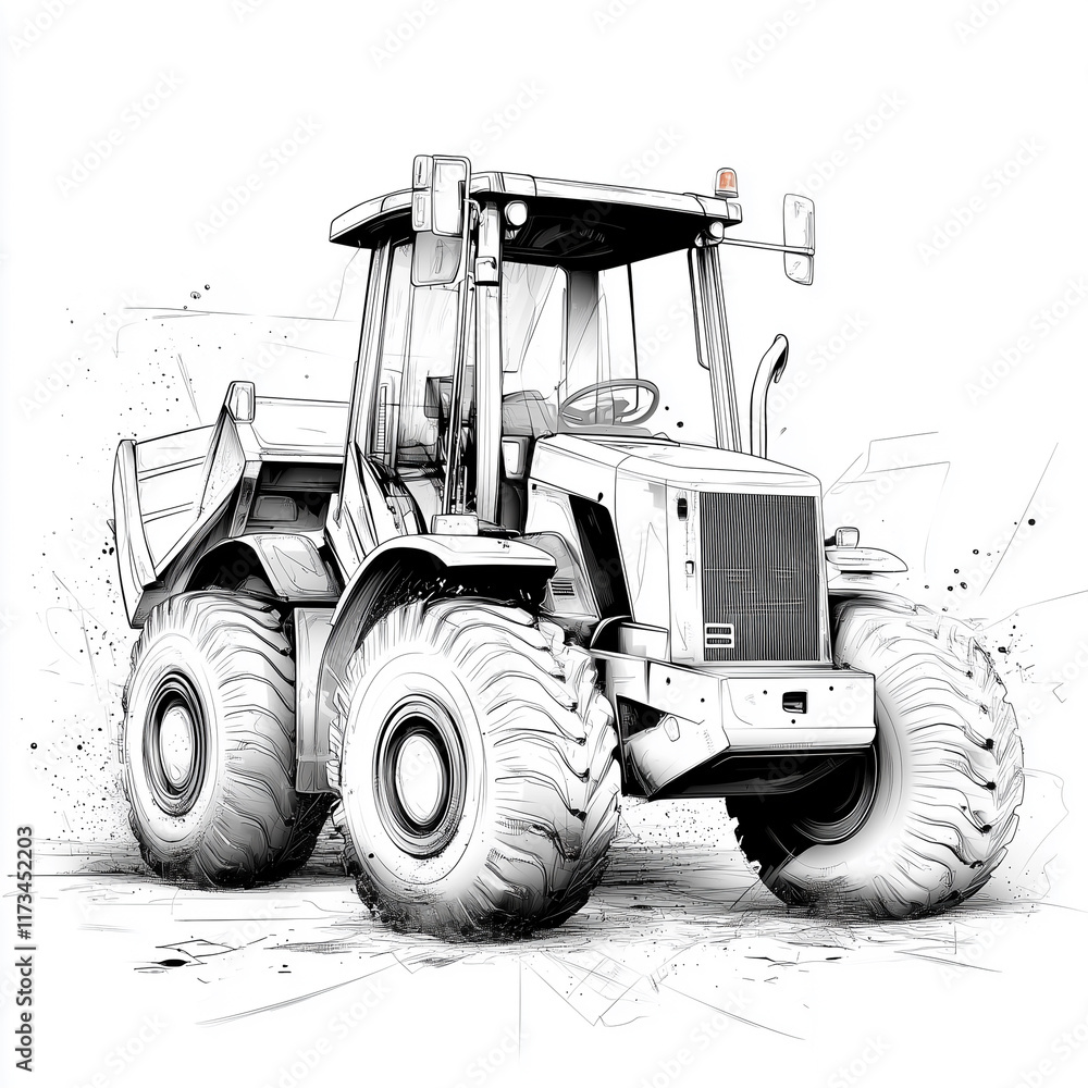 Fototapeta premium simple linear coloring image for coloring car on white background